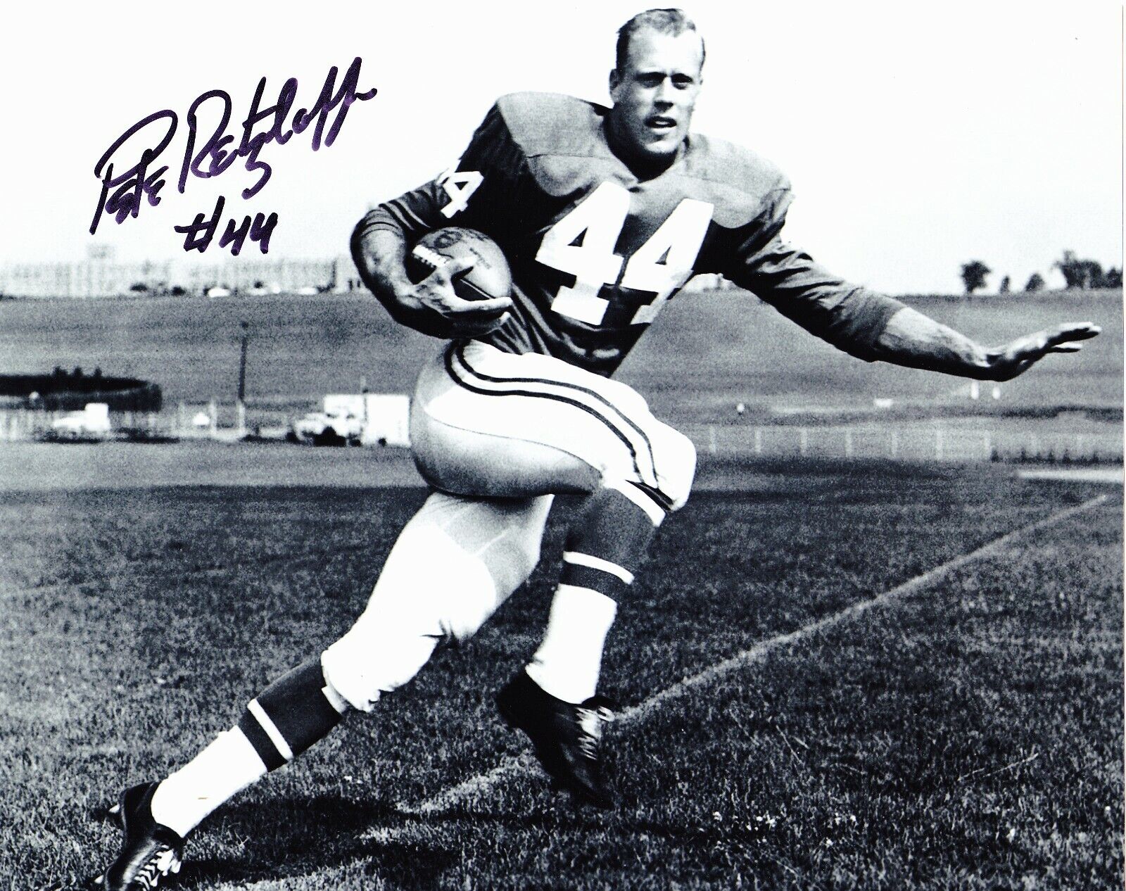 Pete Retzlaff signed 8x10 Philadelphia Eagles B&W Photo Poster painting (Dec)