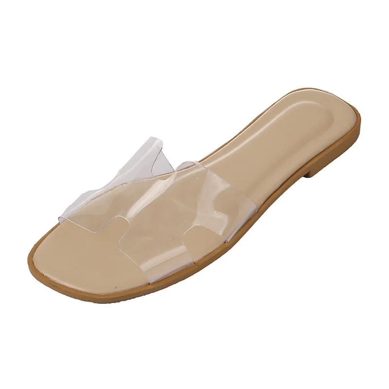 Transparent rubber flat slippers