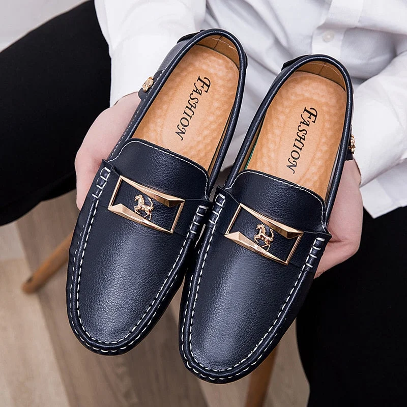 YRZL Loafers Leather Mens Luxury Shoes 2022 Summer Causal Flats ...