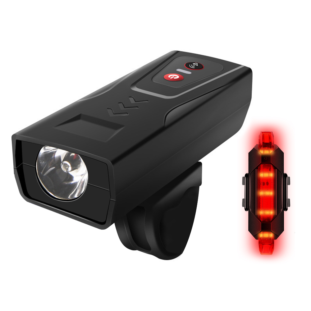 

Bike Light Set USB Rechargeable XPE LED Headlight with Horn + Tail Light, Front light, 501 Original