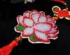 Full Bead Embroidery Keychain Lotus Printed Craft Gifts(10x9cm)