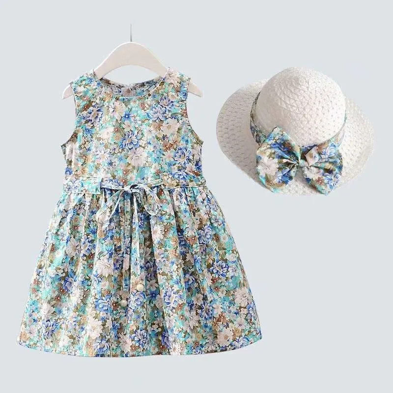 Girl Princess Dress New Summer Kid Girls Dress Floral Sweet Children Party Suits Elegant  Costume Children Clothing Clothes 2021