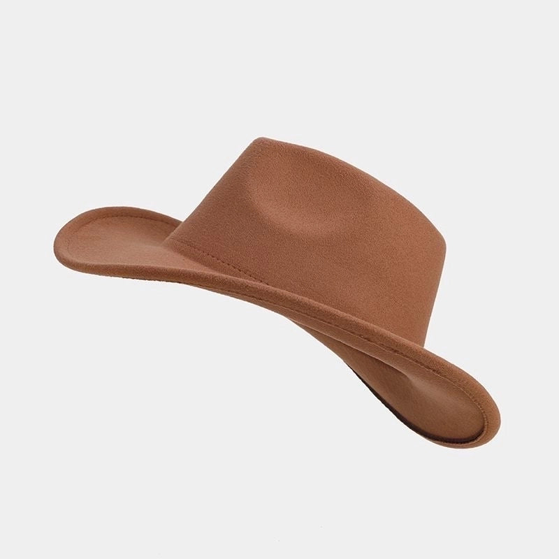 Unisex Retro Classic Style Solid Color Big Eaves Fedora Hat