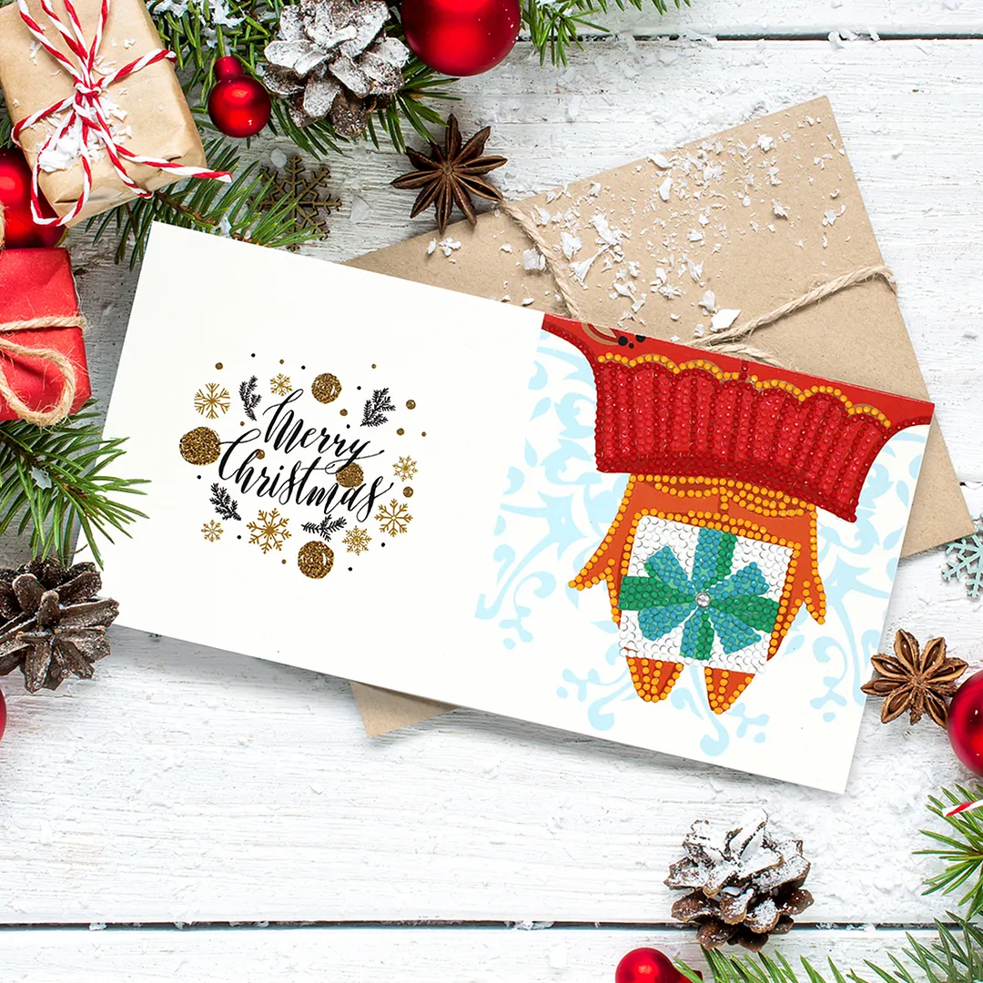 8PCS Christmas Letters DIY Diamond Painting Greeting Card Kits with Envelopes Diamond Art Greeting Cards Diamond Art Cards Kits for Adults DIY Crafts Family Friend Gifts