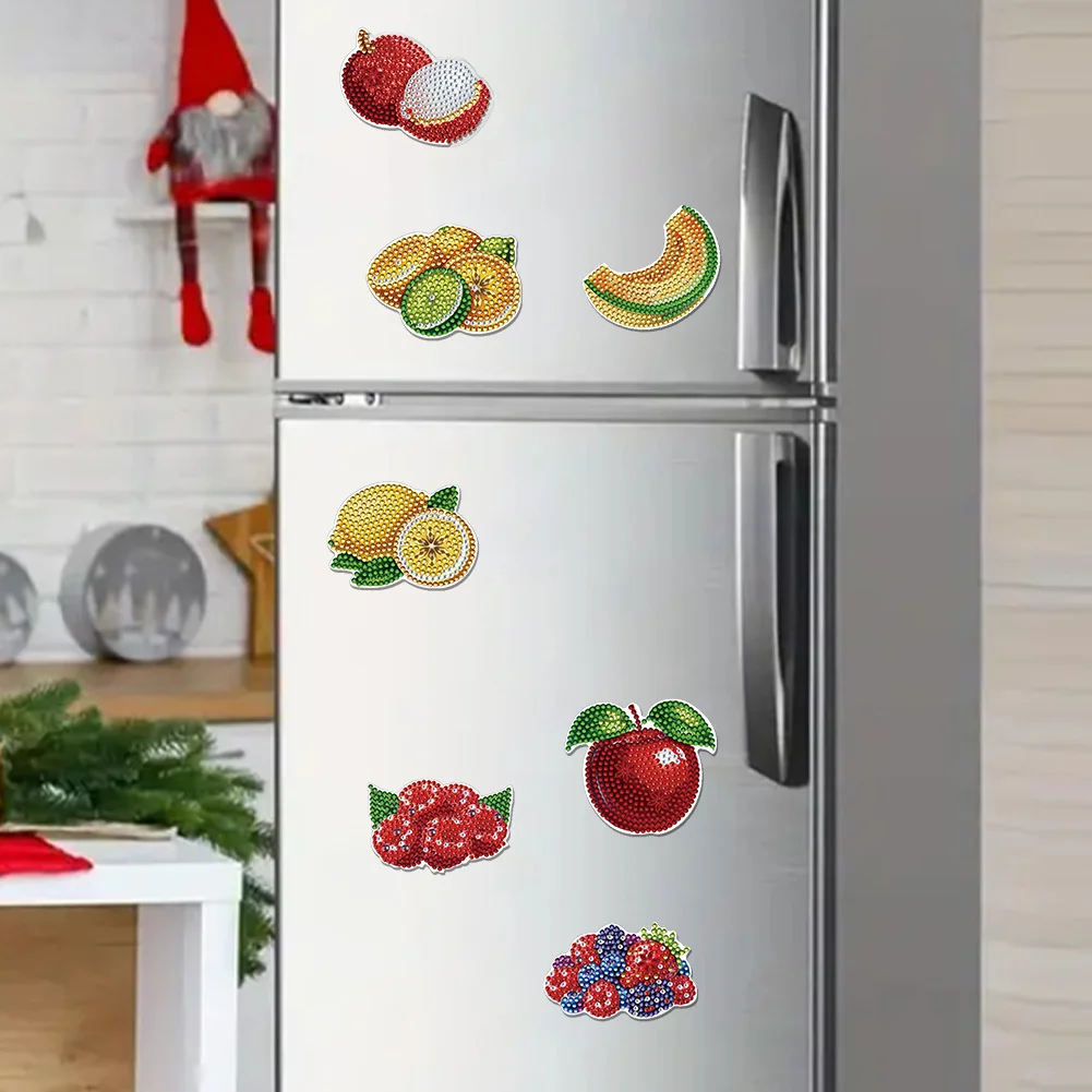 12Pcs Diamond Art Magnets Fridge Sticker Set for Adults Beginners (CN562 Fruit)