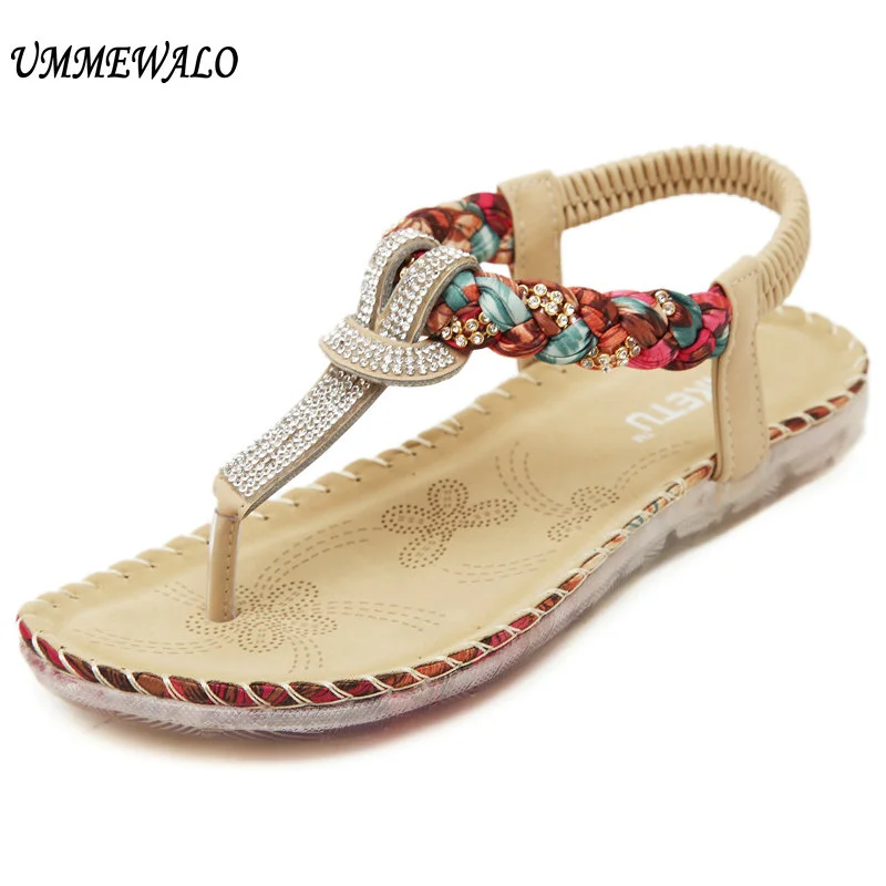 Summer Sandals Women T-strap Flip Flops Thong Sandals Designer Elastic Band Ladies Gladiator Sandal Shoes Zapatos Mujer