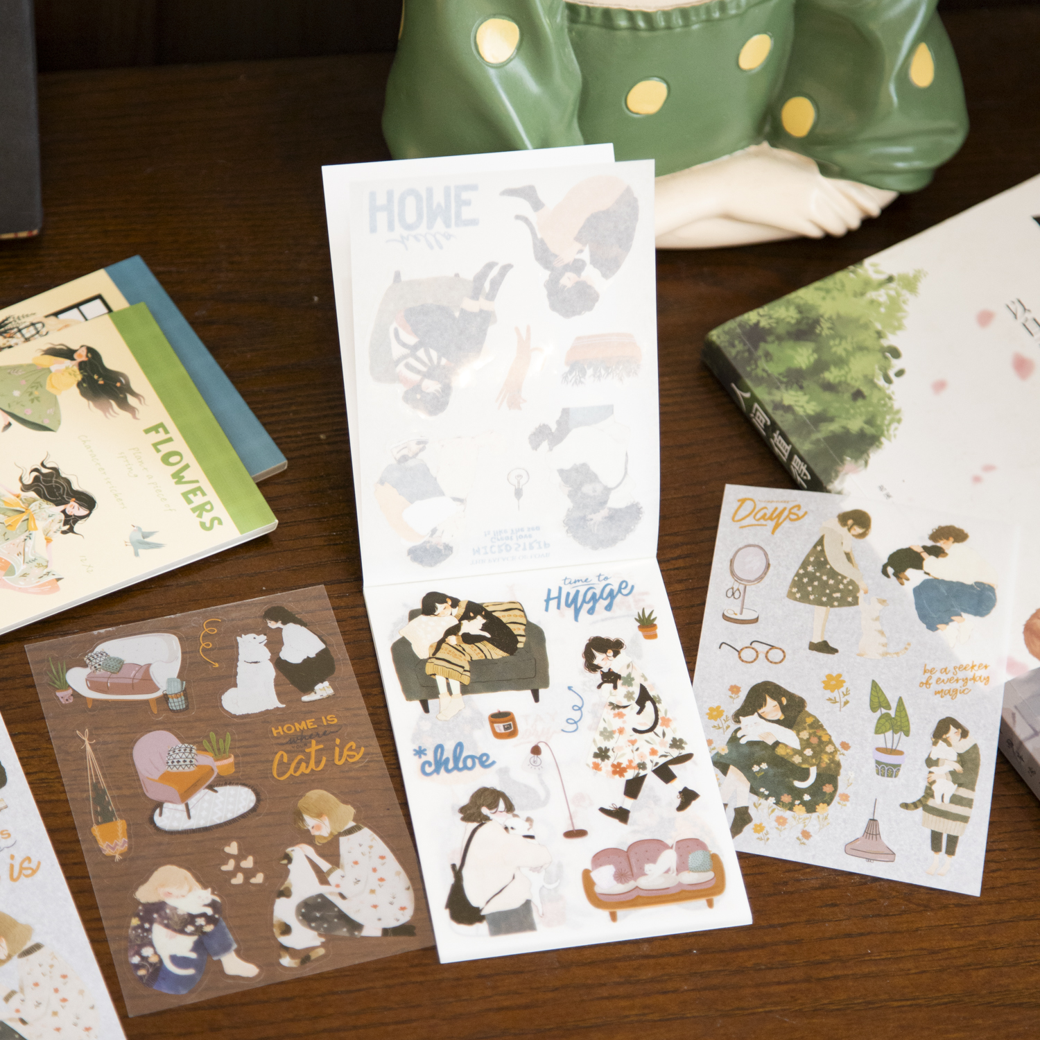 스티커북 - 홀리데이 타임 시리즈 빈티지 캐릭터 꽃