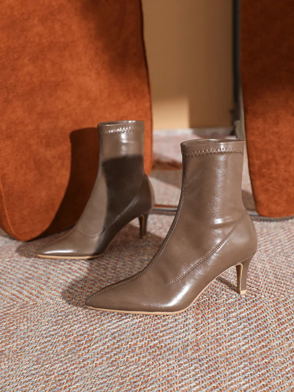 Split-Joint Pointed-Toe Sock Boots Boots