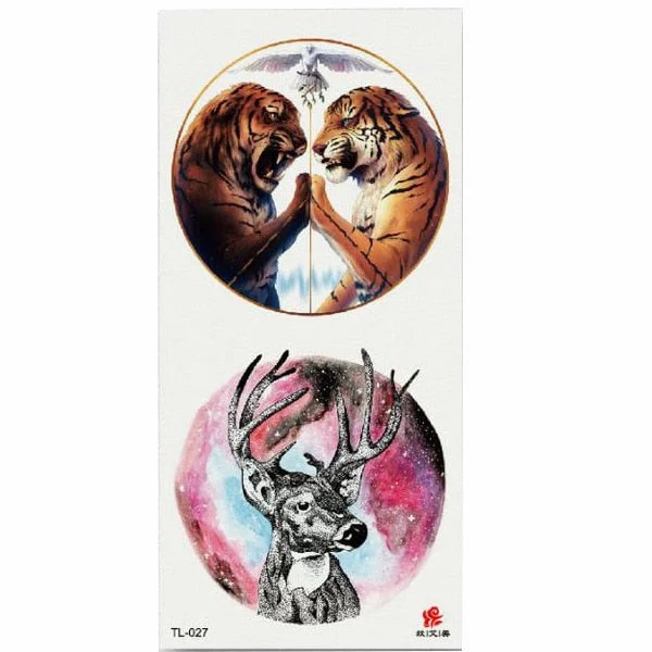 1pcs Flower Animal Body Art Temporary Waterproof Tattoo Sticker Wolf Mermaid Designs