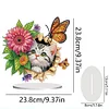 (US Only)2D Flat Flower Cat DIY Desktop Diamond Art Kits Double-Sided Bedroom Table Decor