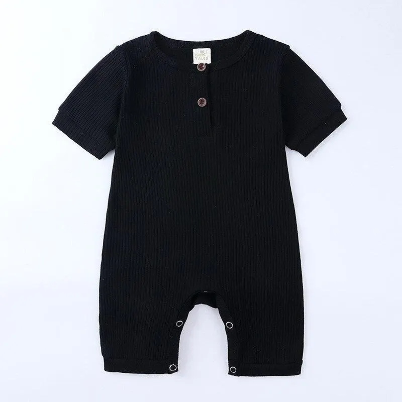 2021 Summer Newborn Baby Romper Soild Color Baby Clothes Girl Rompers Cotton Short Sleeve O-neck Infant Boys Romper 0-24 Months