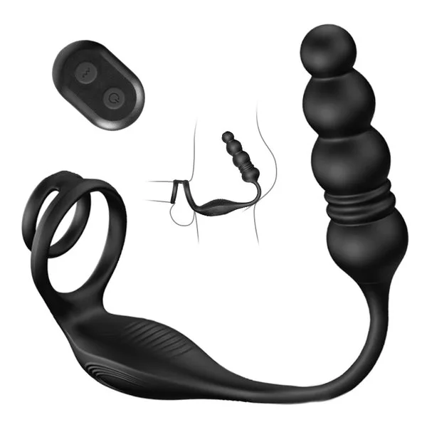pearlsvibe -  Thrusting & Vibrating Anal Beads With Cock Ring