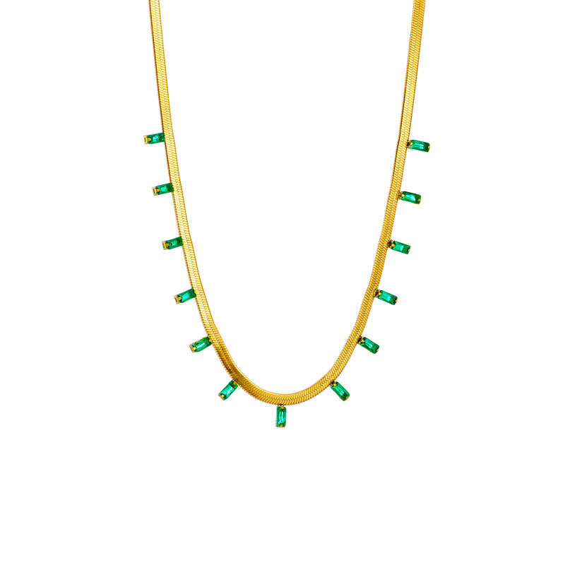 Chain Tennis / Diamond Line Geometric Titanium Steel Electroplating Necklaces