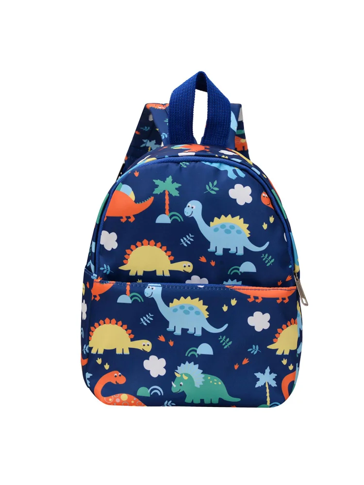Cute Dinosaur Kids Backpack Kindergarten Nylon Casual School Bag (Blue)