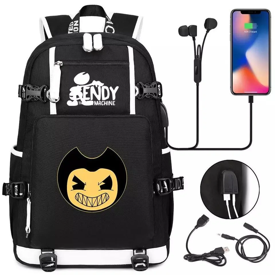 Buzzdaisy Bendy #7 USB Charging Backpack School NoteBook Laptop Travel Bags