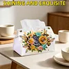SweetBees and Flowers Diamond Painting Tissue Box 7.48x5.12Inch Diamond Art Tissue Box 5D Diamond Art Tissue Cover for Kitchen Restaurant Bar Office Parties