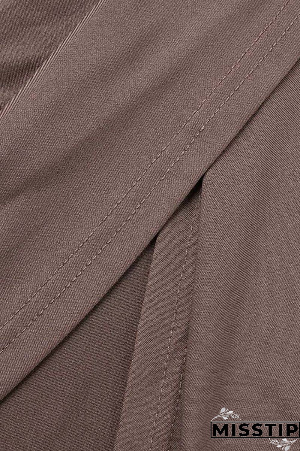 Ink Green Casual Solid Patchwork V Neck Long Sleeve Dresses