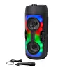 BT Portable Wireless Speakers with Mic & Radio Stereo Subwoofer Music Player RGB Colorful Light Soundbar Column For Home Use/Square Dancing/Karaoke