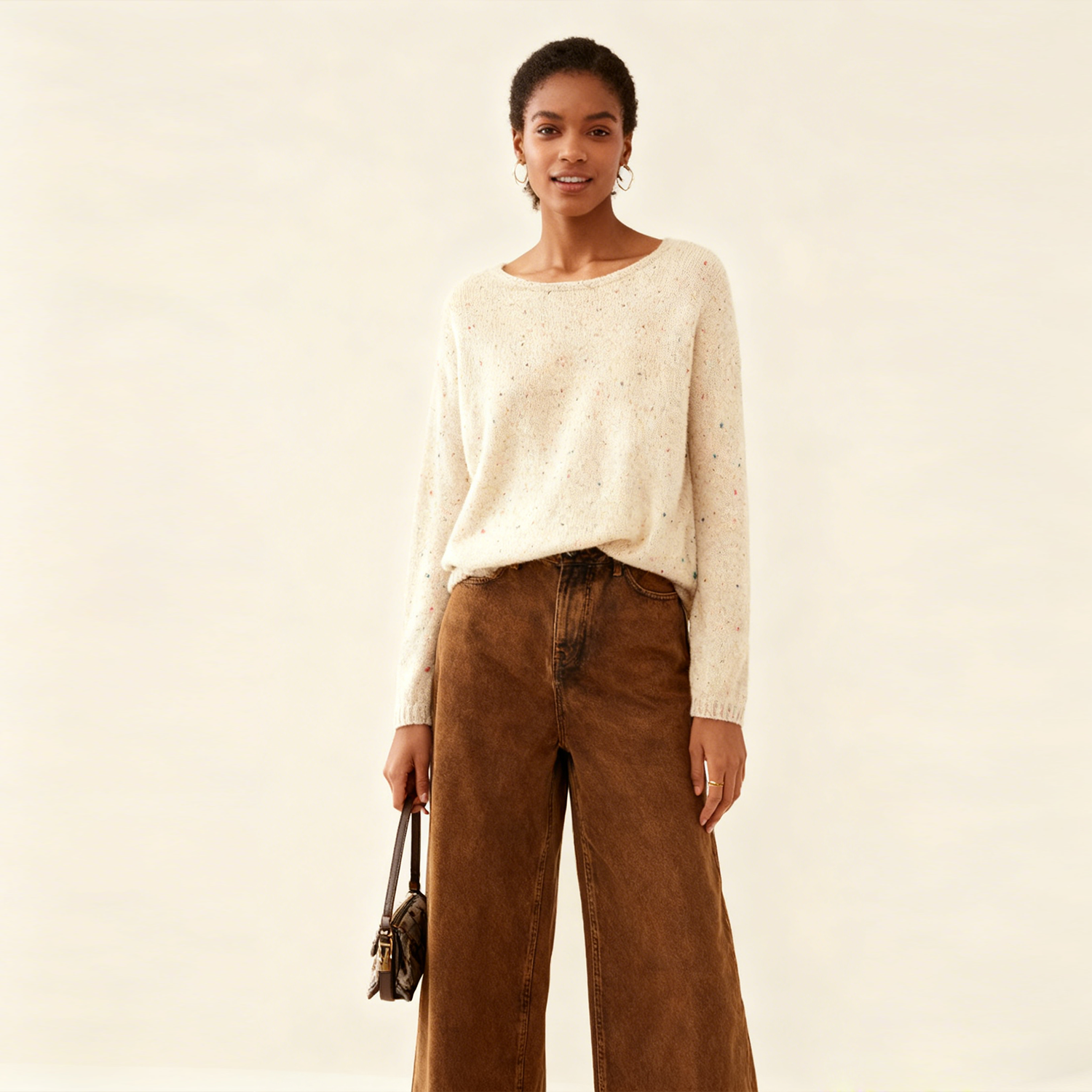 Women's Slouchy Crewneck Cashmere Sweater REAL SILK LIFE