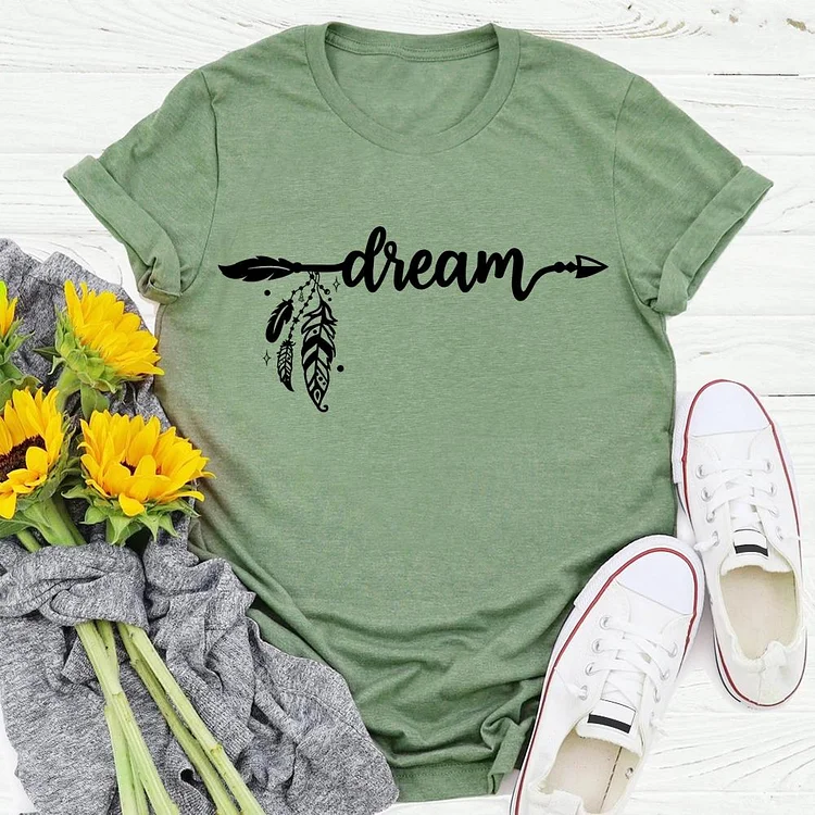 dream feather T-shirt Tee -04346-Annaletters