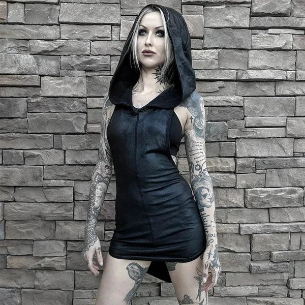 Sleeveless Goth Hoodie