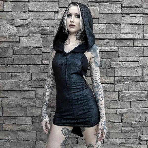 Sleeveless Goth Hoodie