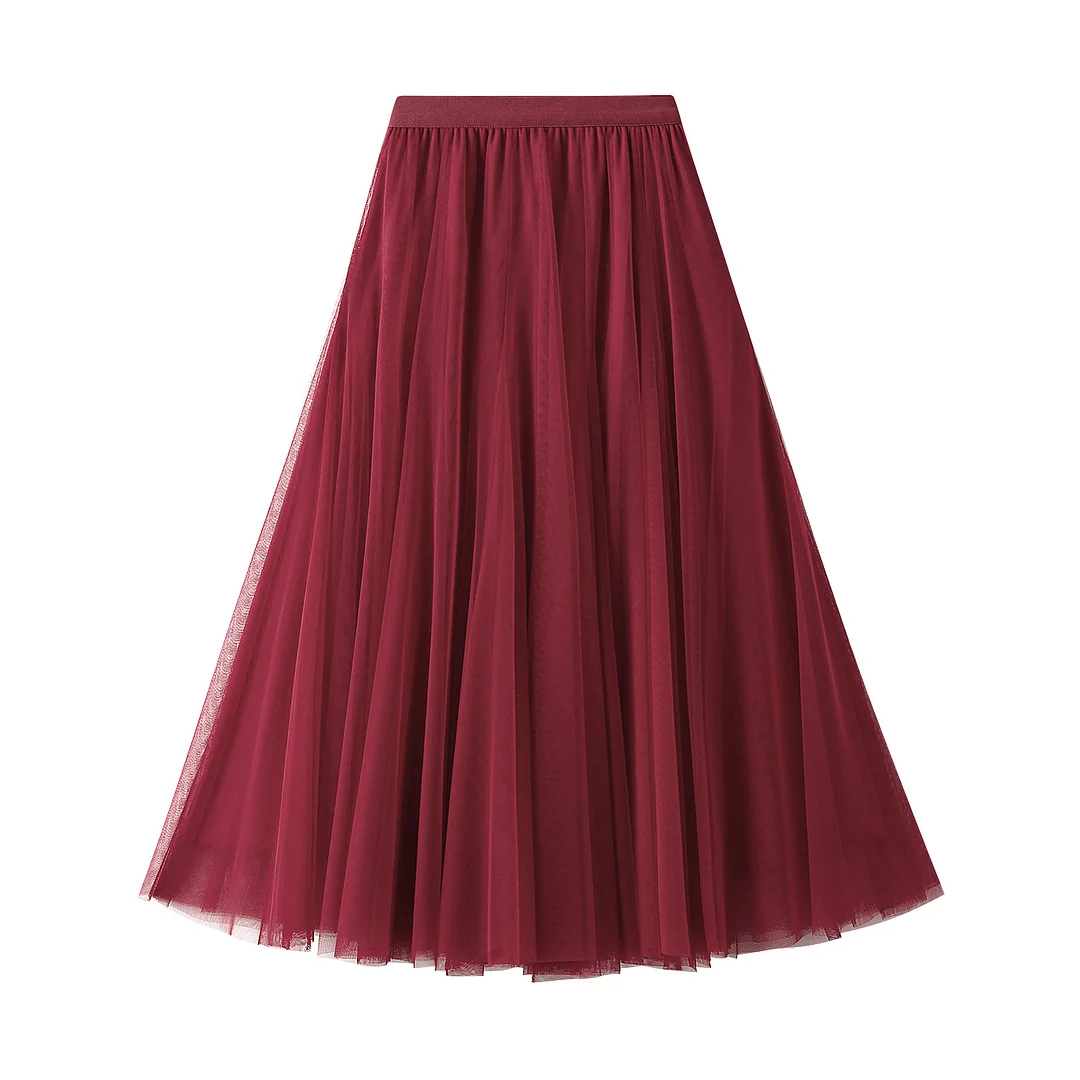 Nigikala Nigikala Long Yarn Skirt Half Dress Girl Autumn And Winter High Waist Long Net Yarn Skirt 100 Folding Skirt A Skirt Fairy Dress 8859