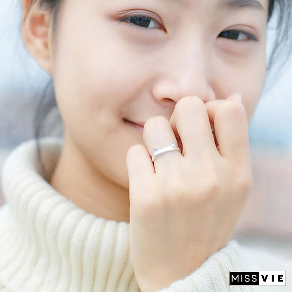Cat Ear 925 Sterling Silver Ring