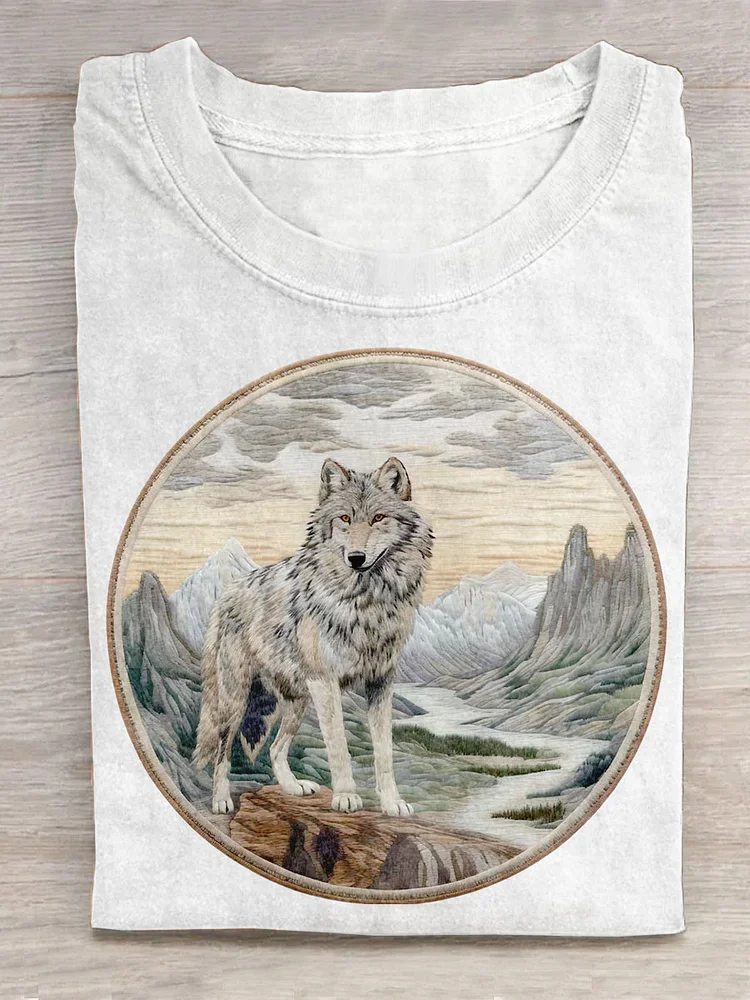 Wolf Animal Art Print Design T-shirt