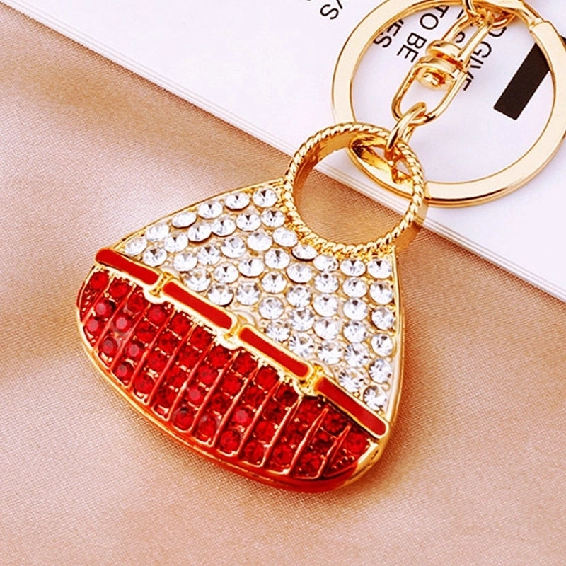 Elegant Korean Style Bag Metal Inlay Rhinestones Women’s Bag Pendant Keychain