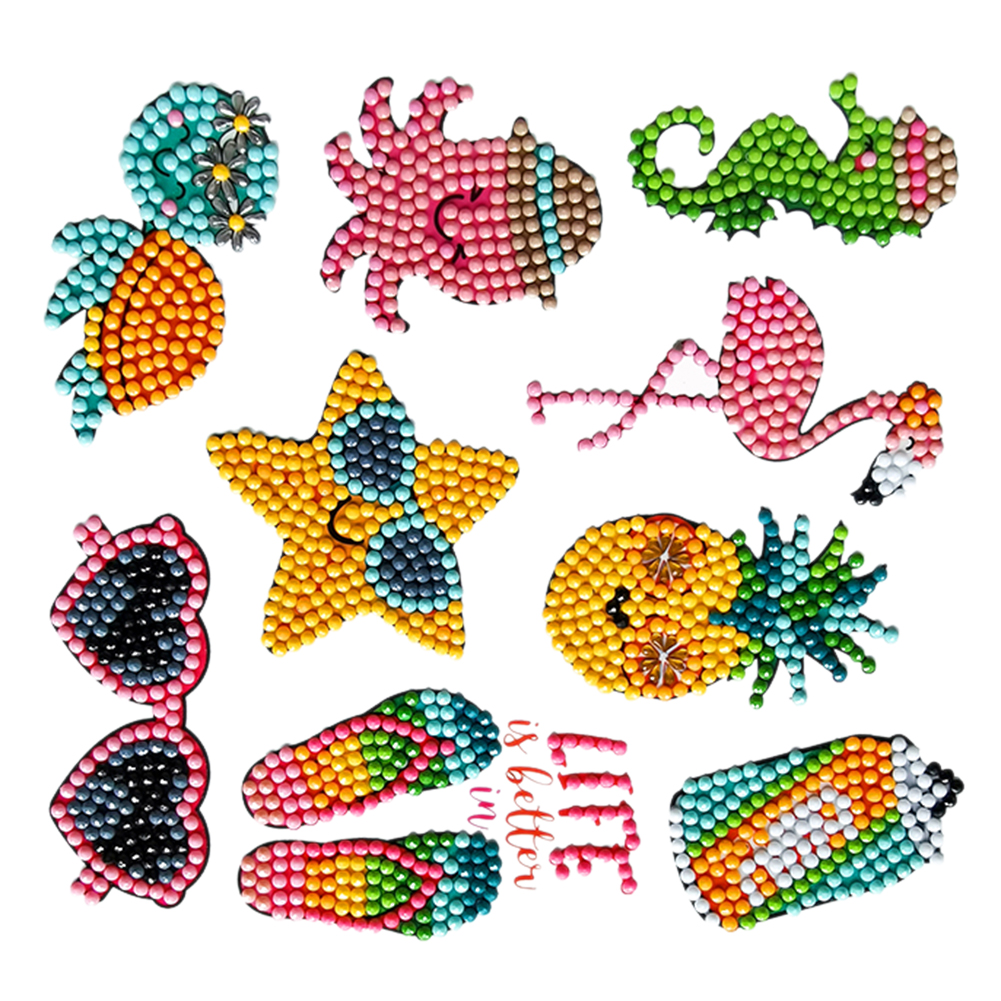 

9pcs Animal Pineapple-DIY Creative Diamond Sticker, 501 Original