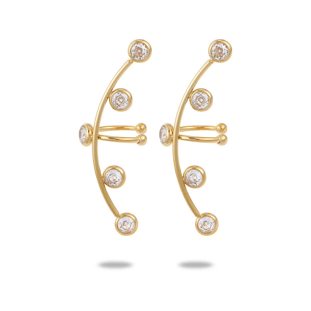 Vintage Colored Zircon Titanium Steel Earrings