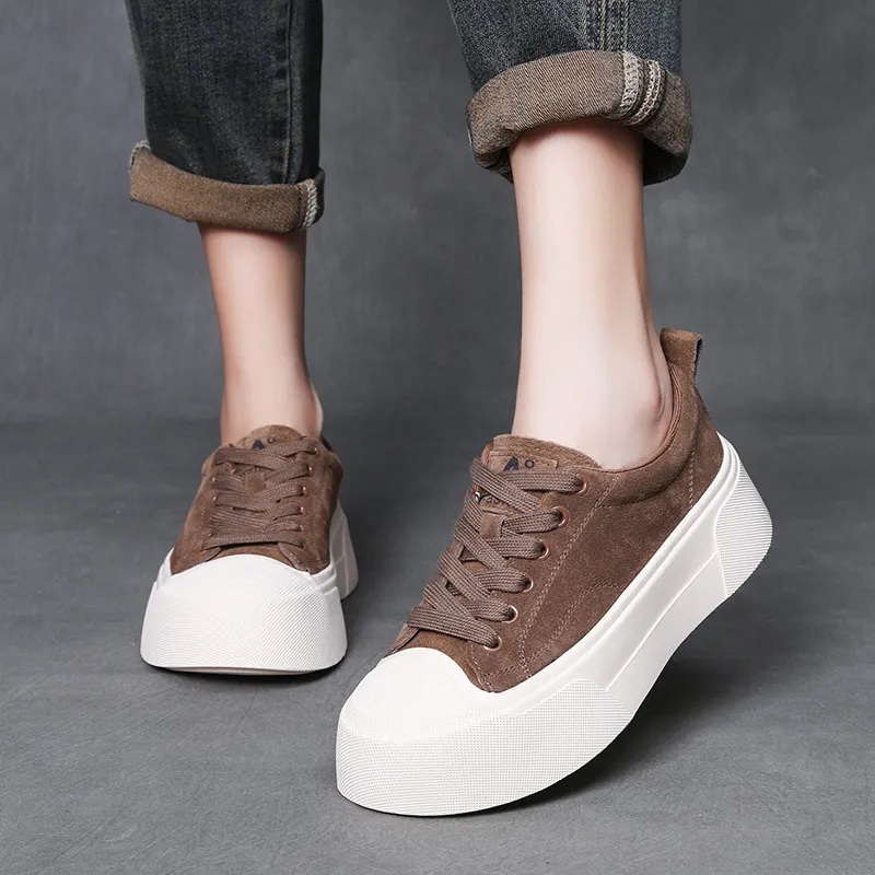 Yyvonne Retro Thick-Slate Shoes Women Autumn And Winter New Round Head Fashion Casual Single Shoes Women