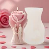 3D Rose Flower Mould Silicone Wave Spiral Candle Mould Reusable Easy To Demold for Wedding Valentine Day DIY Home Decor Gift (Style A)