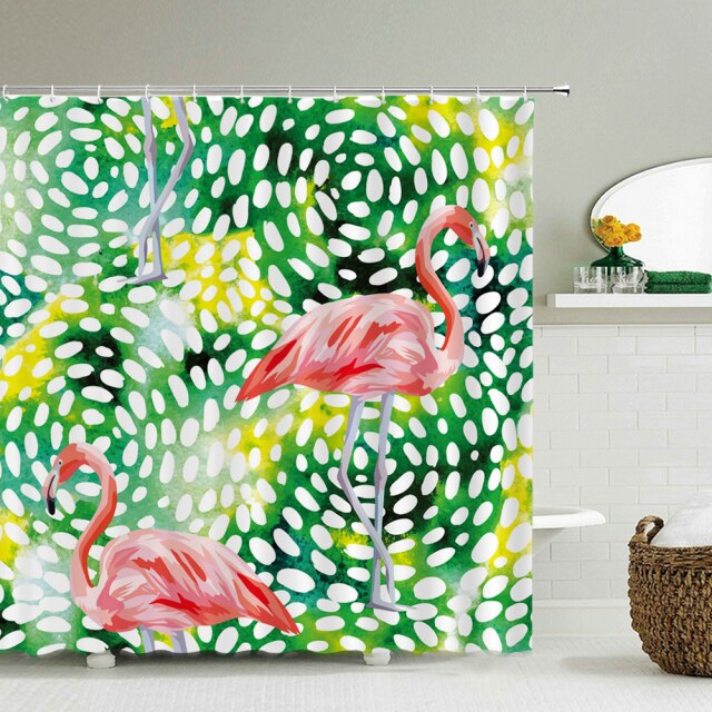 

Shower Curtain – Flowers leaves Flamingo-180*180cm, 501 Original