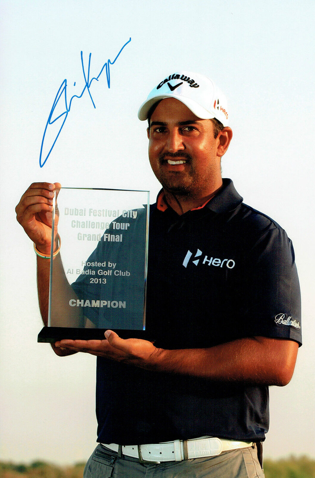 Shiv KAPUR 12x8 Photo Poster painting Signed Autograph Challenge Tour Winner GOLF AFTAL COA