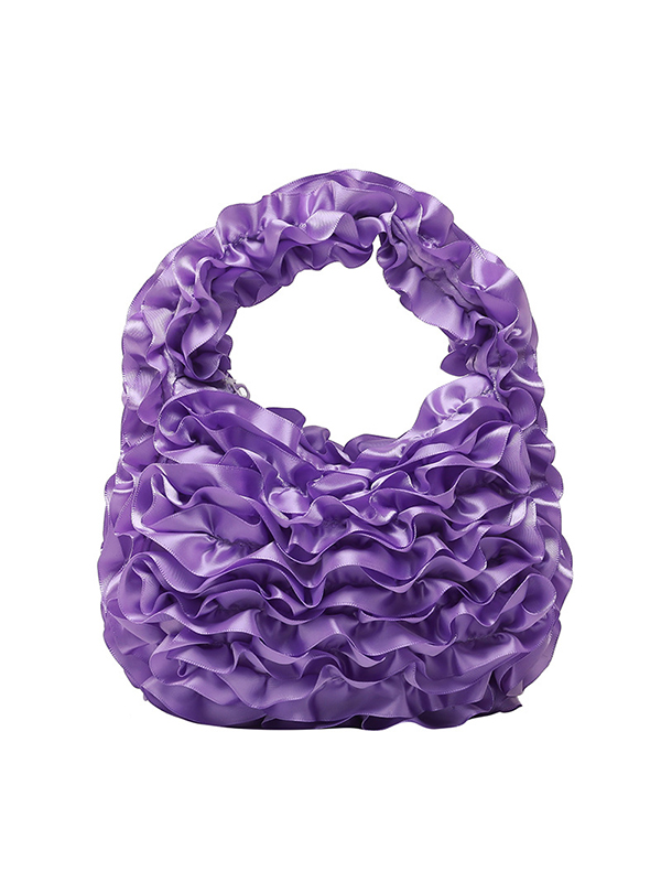 Solid Color Ruffled Mini Bags PURPLE-One_size