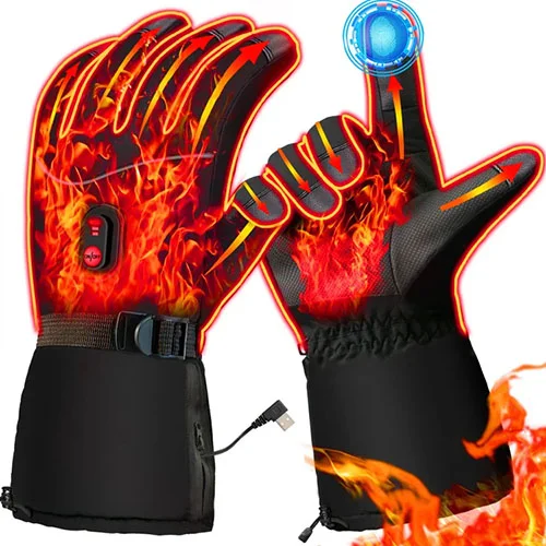 Heated Gloves,Electric Heated Gloves Camping Hand Warmers Winter Warm Touchscreen Gloves 