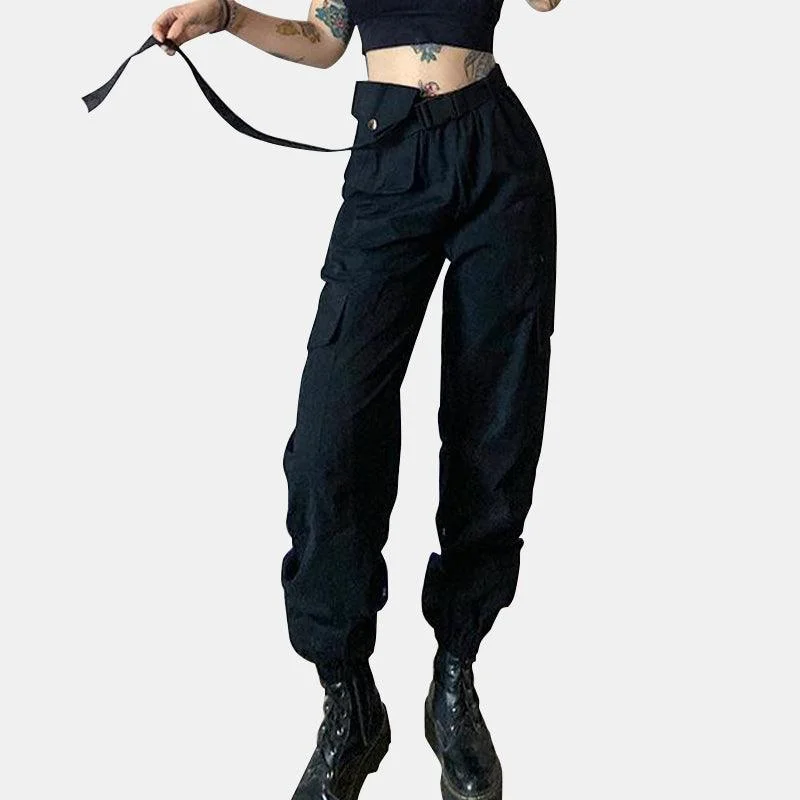High Waist Cargo Pants With Pockets