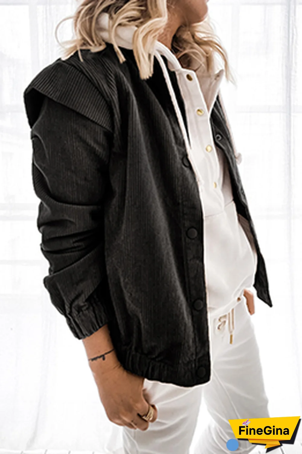 Casual Solid Split Joint Buckle Turndown Collar Outerwear