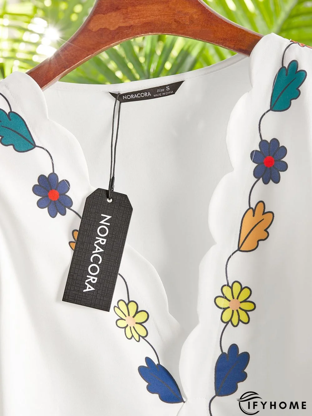 Half sleeve V Neck Floral Tops | IFYHOME