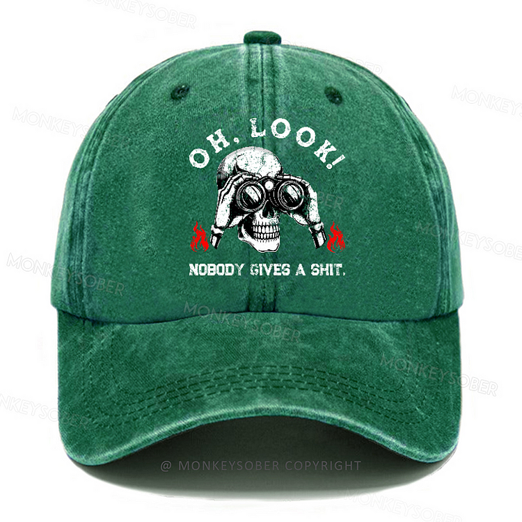 Personalized "Oh Look Nobady Gives A Shit" Custom Washed Baseball Caps