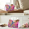 (24cm)Diamond Art Tissue Box DIY PU Napkin Cover for Home Decoration(Bird)