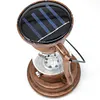 Solar Retro Kerosene Lamp Built-In Battery Light Courtyard Garden Decor (Copper)