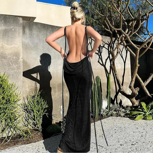 🔥Summer Hot Sale🔥Backless Maxi Dress-Buy 2 Free Shipping