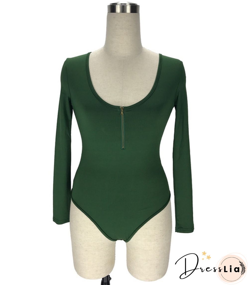 Womens New Fashion Crew Neck Skinny Bodysuit Jumpsuit Stretch Leotard Top Shirt