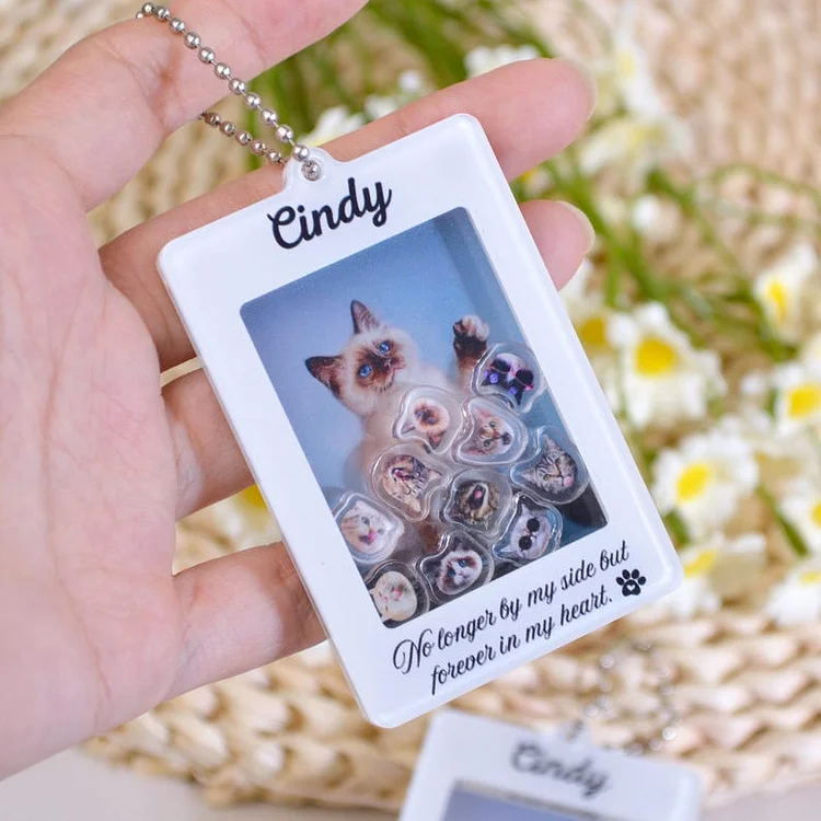 Personalised Pet Portrait  Keychain, Pet Shaking Charms, Pet Memorial Keychain
