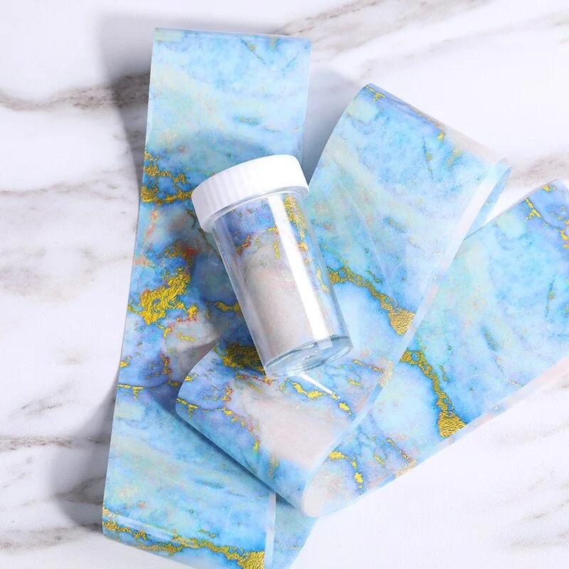 1Pc Opal Jelly Water Decals Gradient Effect White Protein Nail Art Transfer Stickers 3D Nail Sticker Marble Nail Foil Decoration