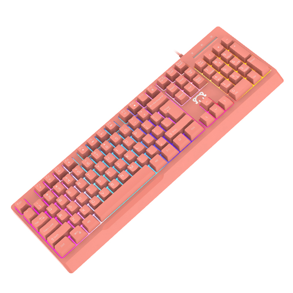 

STK090 USB Wired Mechanical Feeling RGB Backlight Gaming Keyboard, Pink, 501 Original