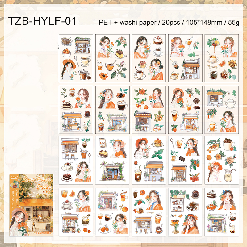Sticker Book - Flower Bring The Wind Series Vintage Character Floral 